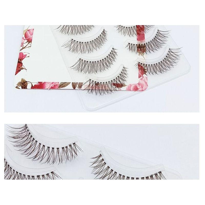 Lashie - Set of 5 Pairs: Criss Cross Clear Band False Eyelashes