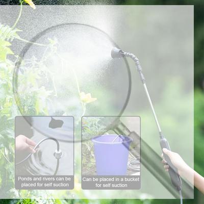 Electric Plant Sprayer Rechargeable Garden Sprayer Watering Spray Wand with 2 Nozzles and 2/4/6/10M Hose