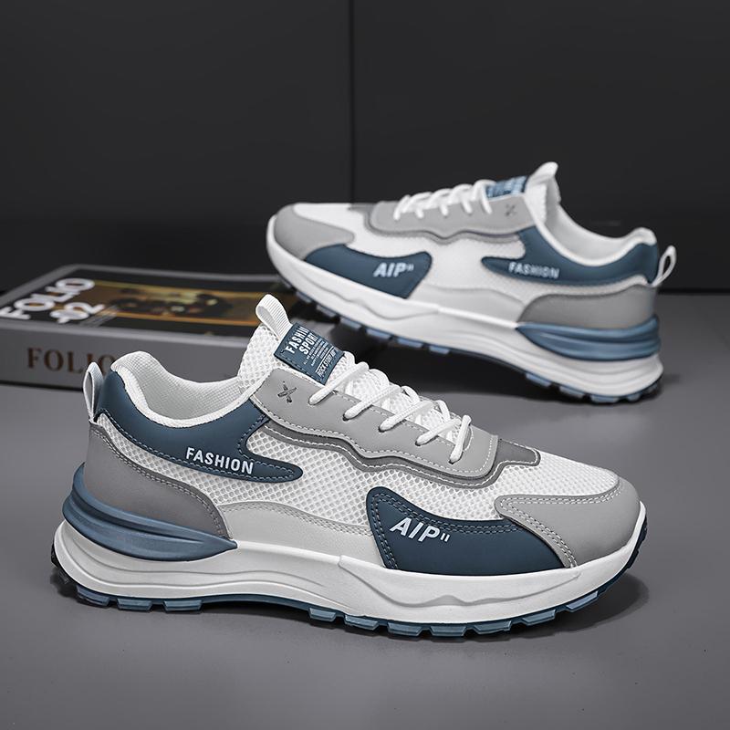 Fashion 2025 Luxury Man Shoes New Thick Soled Sneakers Summer Men's Mesh Casual Jogging Shoes With Breathable Brand Labor Protection