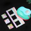 Briefmarkenstempelstanzer für Papierbasteln Rechteckiger Stempel Dekorative Formen Stanzhebelbetätigung Bastelpapierstanzer für Scrapbooking Kartenherstellung DIY Geschenk
