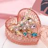 European-Style Heart-Shaped Crystal Glass Candy Jar,Jewelry Organizer With Lid Candlestick Container Container Home Decoration