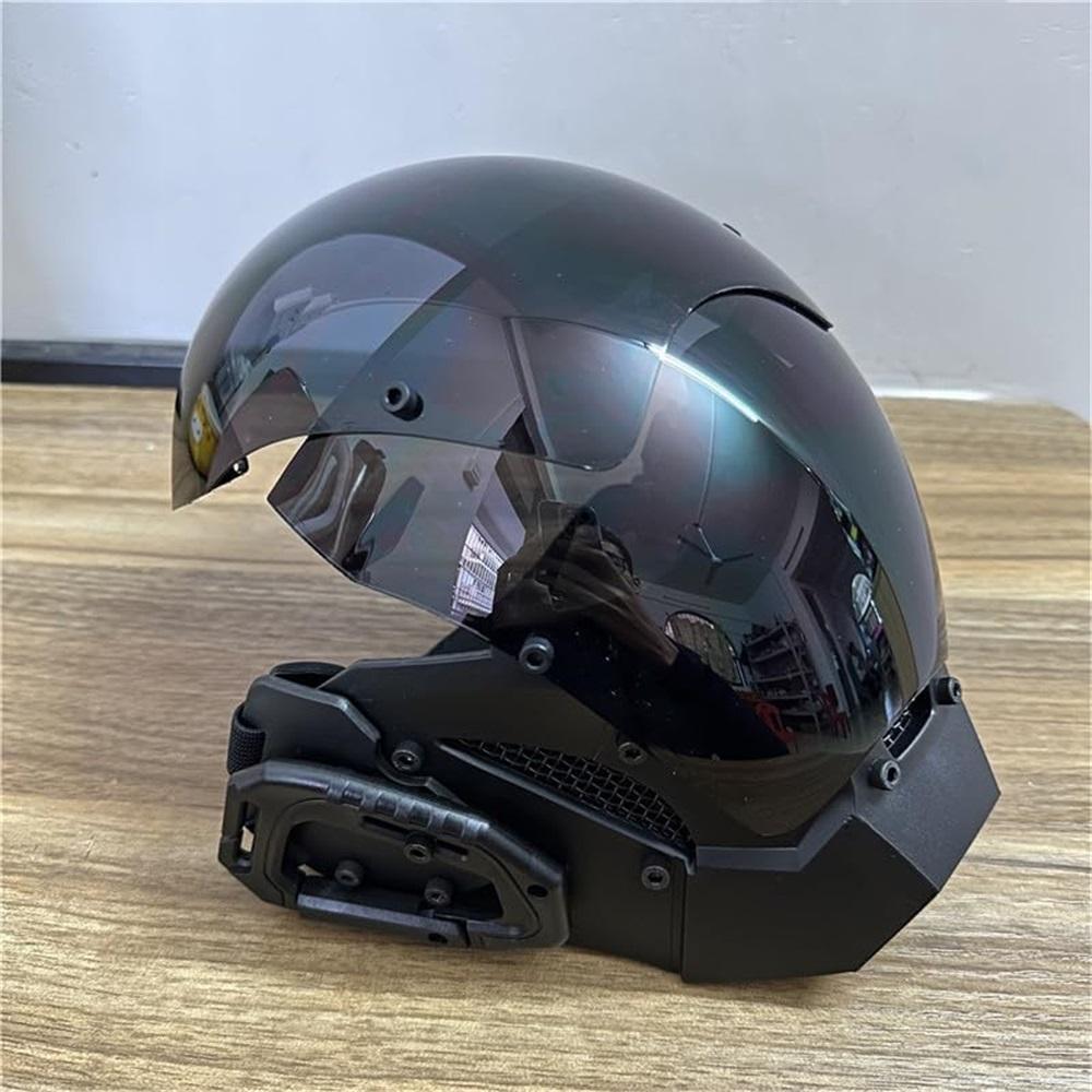 Kybergotický Punkový Helmový Maska pro Muže Motocyklová Futuristická Techwear Maska Cosplay Halloween Party Hudební Doplňky