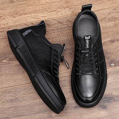 Fashion Trendy New Men's Elevated Shoes Thick Sole Oxford Shoes Men's Genuine Leather Casual Shoes Office Business Shoes Free Delivery