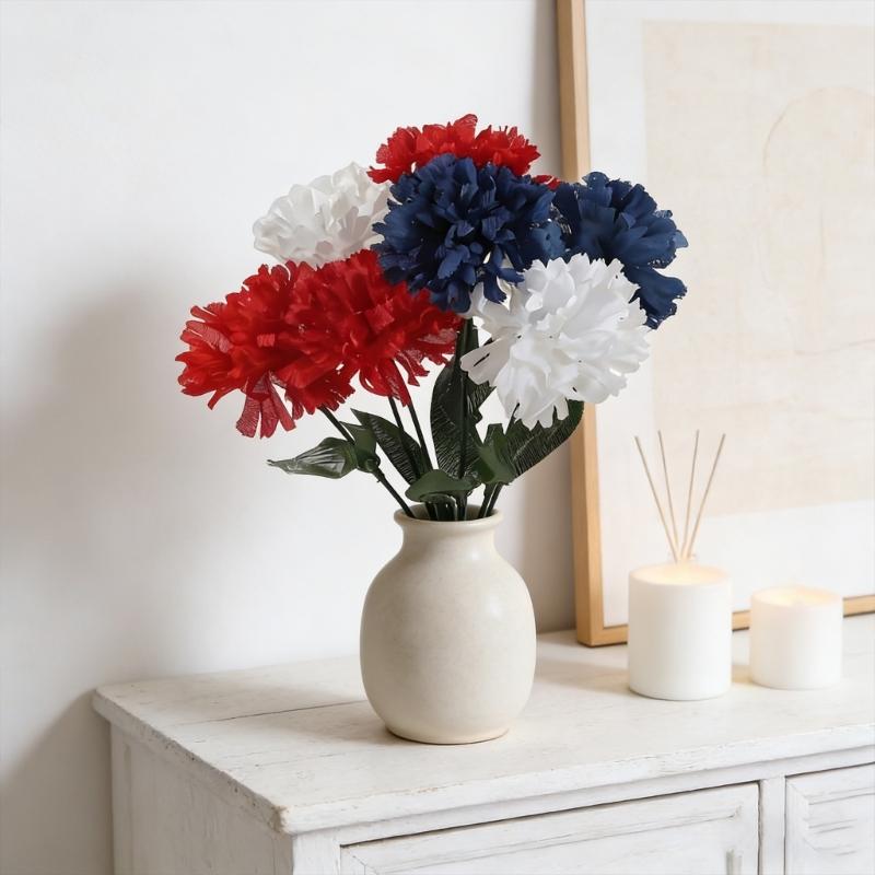 Independence Day Flower Arrangement Realistic Artificial Plastic Flower For July 4th Holiday Party Table Centerpiecess