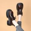 Women's Thick Sole Heeled Laced  Korean Style Loafers 2025 Spring Autumn New Design British Fashion Lace Up Shoes