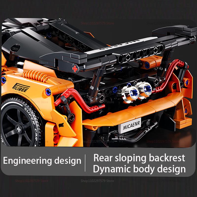 2025 New 1:14 Scale Racing Car 1200PCS RS12 Technical Series Model Sports Car Building Blocks Set Kit STEM Toy Kids Adults Gifts