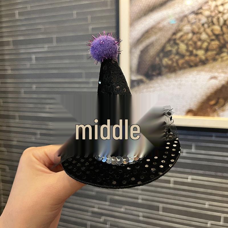 Cross-border Halloween Witch Hat Headband & Pumpkin Ghost Hair Clip for Children