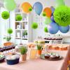 1pcs Set 7.8inch Green Paper Paper Flowers Decorations For Birthday Party Pom Pom Paper Balls Hanging Flowers Pom Pom