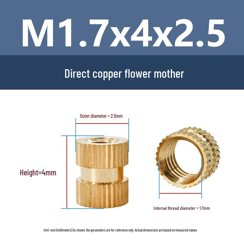 M1-M10 Knurled Brass Heat Insert Nut for Injection Molding