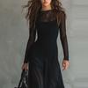 Fashion Temperament Dress Children Autumn and Winter Elegant Splicing Long-sleeved Fishtail Skirt