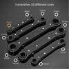Fully Polished Ratchet Wrench Durable Construction Metric Sizes Double Head Wrench Ring End Flat Design Two-way Ratchet