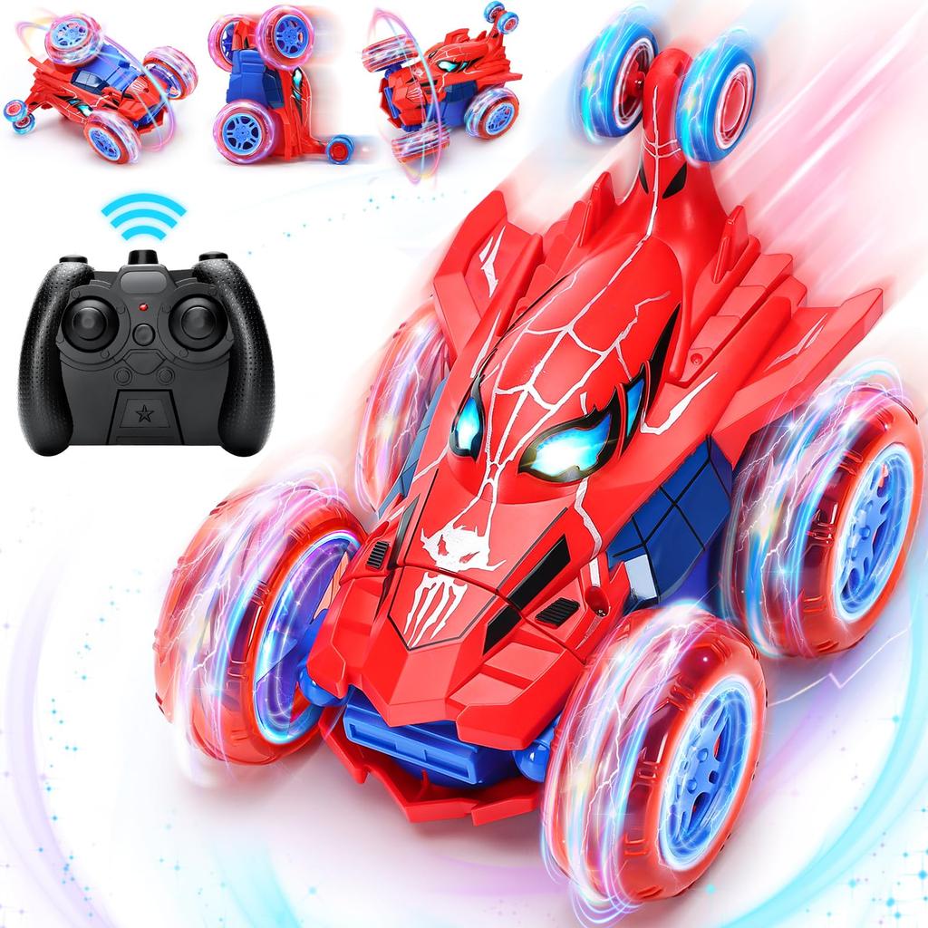 Red RC Car Spider Theme - Tumbling Action, 2.4GHz, Fun Toy