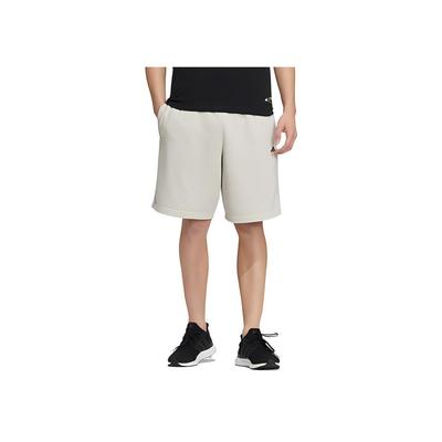 Pure Color Logo Running Training Breathable Shorts Men Bottoms Beige HS4388