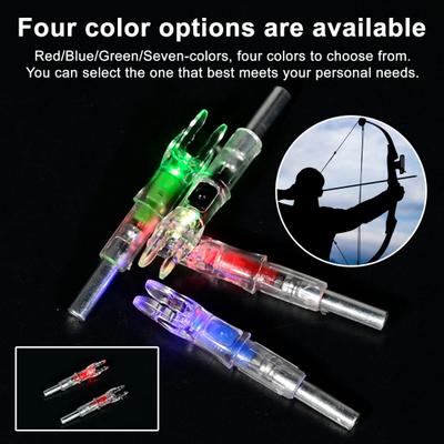3 Piezas Culatines Iluminados para Flechas con Diámetro Interior de 0.244 Culatines LED Iluminados con Interruptor ON/Off para Caza con Arco