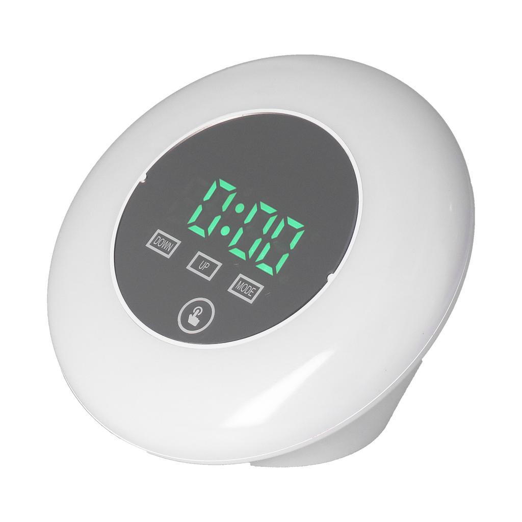 LED Digital Alarm Clock Mirror Clock Thermometer Clock 7 Color Electronic Clock for Bedroom Office