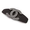 Used Chanel Coco Mark Barrette Hair Clip Hair Accessory Plastic Rhinestone Black 02A