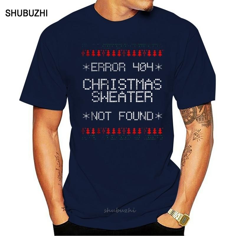 Men Funny T Shirt Fashion tshirt Error 404 Christmas Sweater Not Found Software Engineer Version Women tshirt S