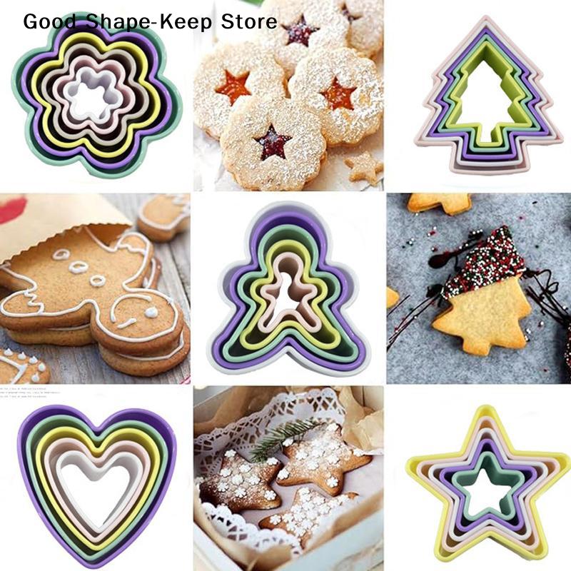 daily1Set Plastic Cake Mold Geometric Figure Biscuit Fondant Cupcake Multiple Shapes Cookie Cutter DIY Cake Cooking Tools