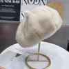 Dames Warme Pluche Baret in Koreaanse Stijl – Imitatie Nerts Fluweel Pompoen Achtkantige Schildershoed