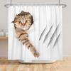 Funny Animals Shower Curtain Cartoon Cute Cats Dog Kids Curtain for Bathroom Waterproof Home Decoration Shower Curtains