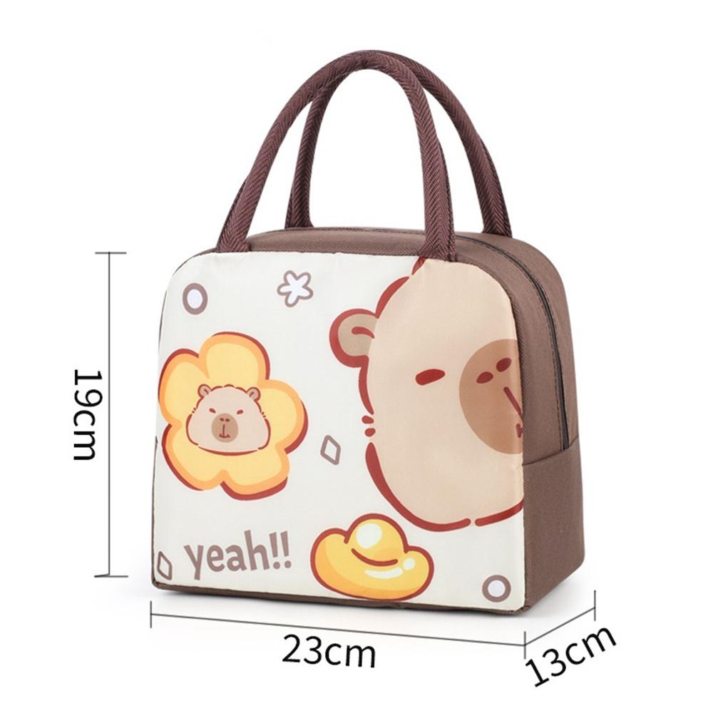 Cartoon Capybara Lunch Bag Children Portable Thermal Insulation Bento Box Bags Food Container Handbags for School Office
