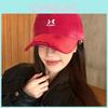 Trendy Retro Red Baseball Cap For Women Comfortable Fit Wide Brim Design