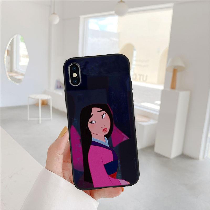 BF83 Mulan Prinzessin Soft Shell Handyhülle für iPhone 16 15 14 13 12 Pro Max Plus Mini