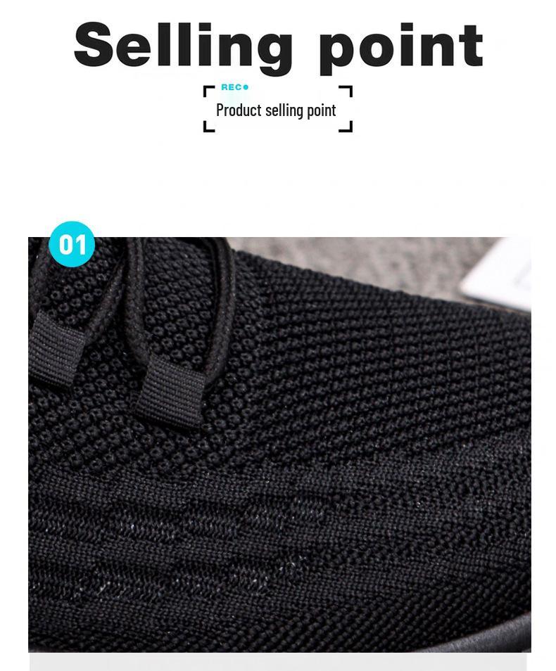 2025 Spring Flyknit Breathable Mesh Running Shoes - Men's Trendy Casual Travel Sneakers, Plus Size Available