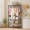 Clothing Garment Rack, Heavy Duty Clothing Garment Rack, 4 Adjustable Tiers Clothing Racks with Carbon Steel, 227 kg Load Capacity Closet Wardrobe for