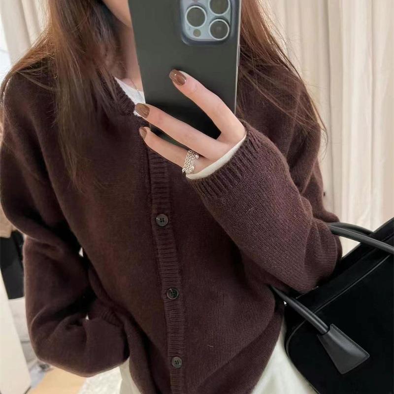 

Ретро осенне-зимний новый повседневный вязаный кардиган с капюшоном для женщин свободный мягкий восковой тонкий свитер-куртка для женщин One size