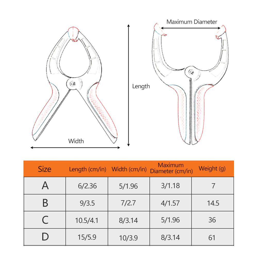 Spring Clamps Heavy-duty Plastic Nylon A-Type Clips for Photography Backdrops and Woodworking Fixed Clip