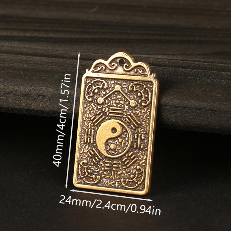 1Pcs Bagua Tai Sui Brand Keychain Brass Gourd Five Emperors Money Keychain Metal Fengshui Pendant Couple Car Key Chain Gift