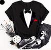 Smoking Kostüm T-Shirt Kostüm Damen Mädchen Jungen Unisex Geschenke Hemd Kostüm