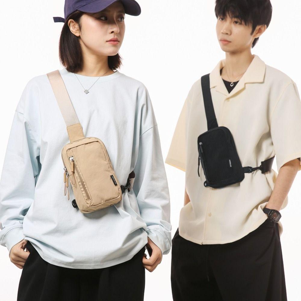 Nylon Sport Chest Bag Small Leisure Shoulder Bag Simple Cross Sports Bag for Unisex