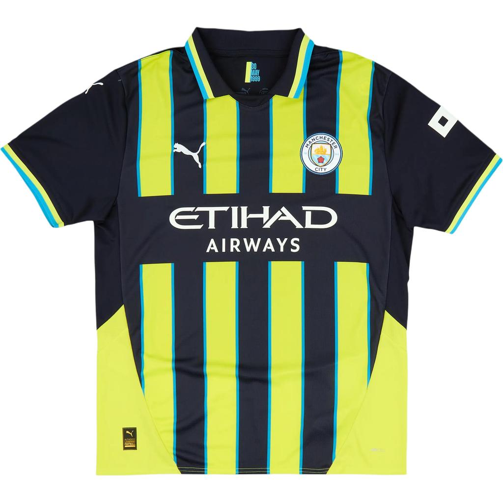 Puma Manchester City 2024-25 Season Kevin De Bruyne Away Striped Short Sleeve Football Shirt Unisex tops 775086-02-17