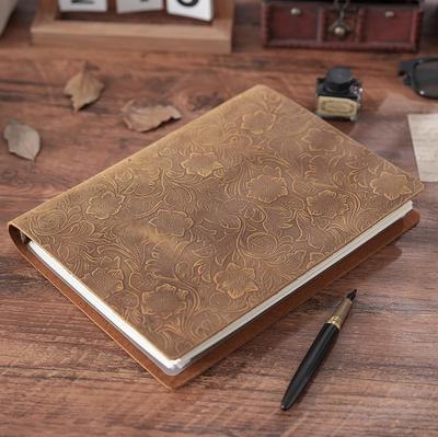 Caiet Mare din Piele Crazy Horse: Dosar cu inele A4/B5 Jurnal Vintage Carnet de schițe