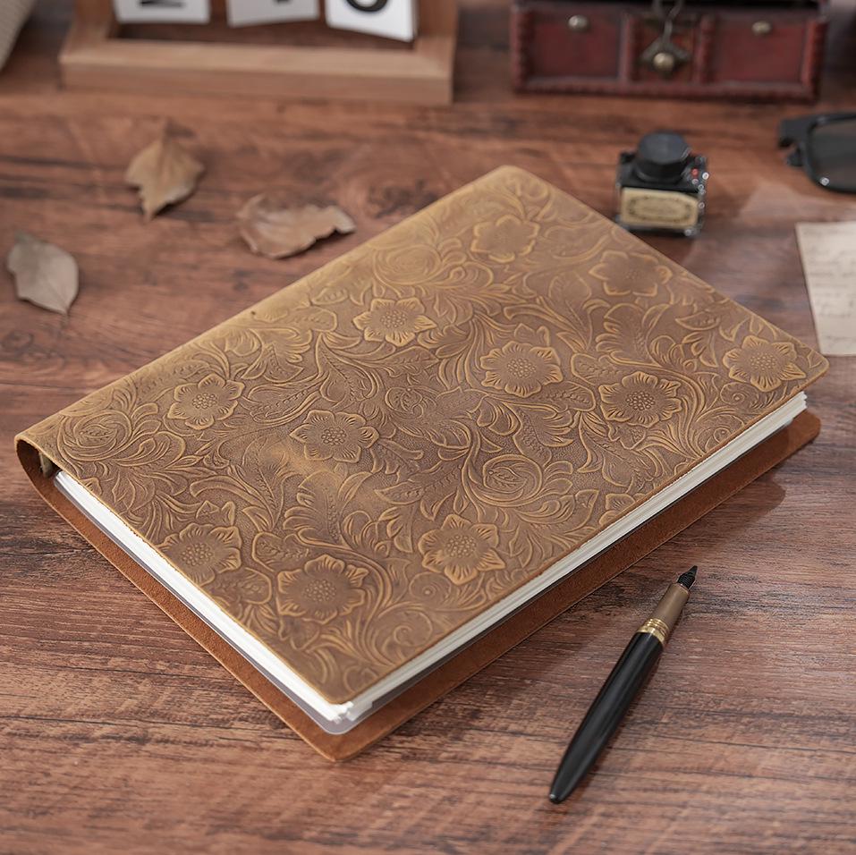 Extra Large Crazy Horse Leather Notebook: A4/B5 Ring Binder Vintage Journal Sketchbook