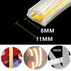 220V COB LED Strip Light EU Power Plug IP67 Buckle Fixation LED Strip Lamp Flexible COB Linear Light Bar 3000K 4000K 6000K 1-21m
