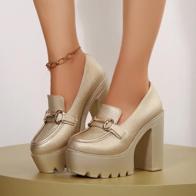 Fashion Women High Heel Pumps Trend Retro Designer Pumps Outdoor High Heels Platform Shoes Woman Brand Soft Leather Luxury Heels Woman