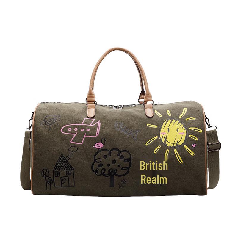 Cartoon Print Large Travel & Gym Duffle Bag