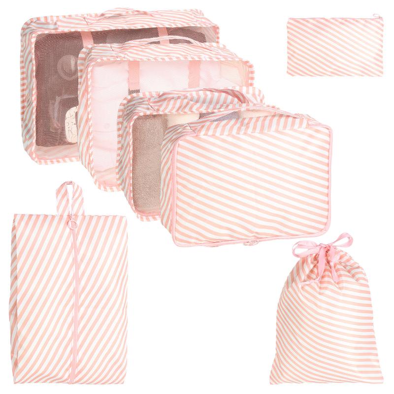 

Modern Simple Printed Travel Storage Bag Set 7 Pieces Waterproof Clothing Organizer Travel Accessories Storage Bags