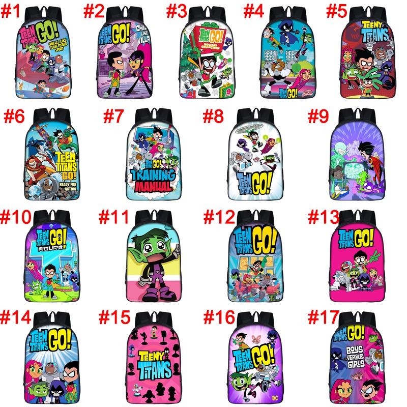 Teen Titans Go Kids Cartoon Backpack With Large Capacity And Smooth Zipper
