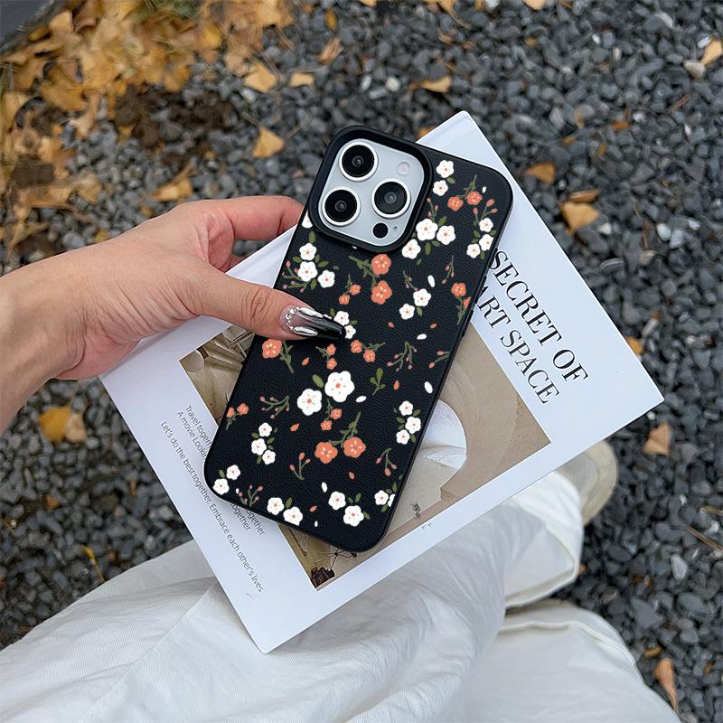 Phone Case For Samsung Galaxy S26 S25 Ultra Edge S24 S23 Plus S22 S21 S20 FE Small Floral Silicone Leather PU Shockproof Cases