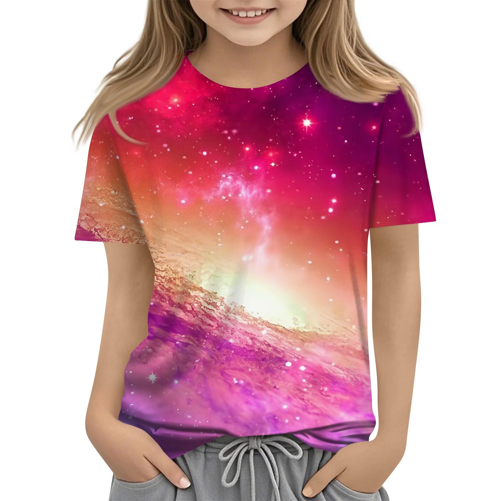 

Сорочка для малюків, дівчаток, хлопчиків, милі футболки з принтом у зоряному небі, дитячі сорочки 1–15 років 120 Кіновар