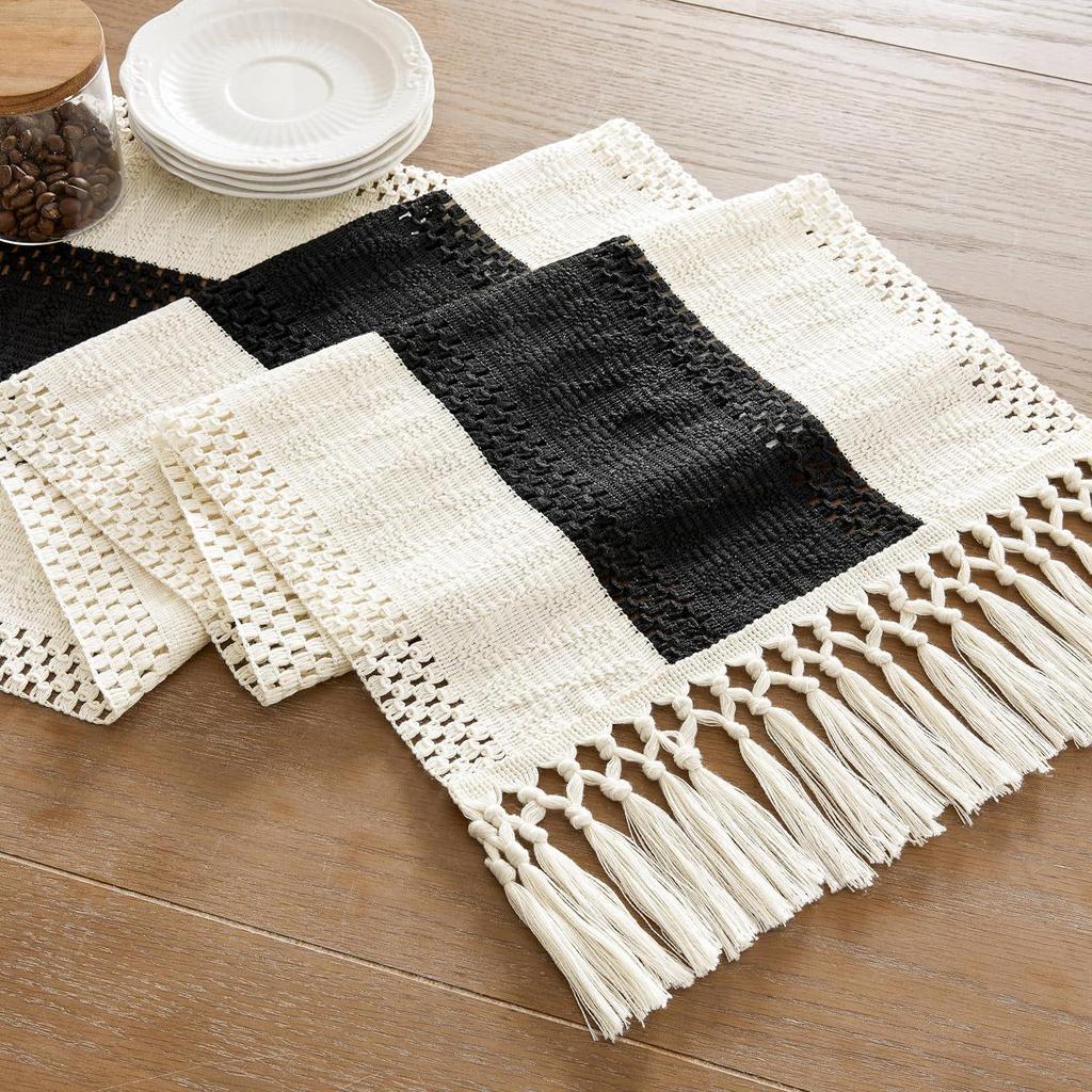 Hand-Knotted American Retro Crochet Table Runner, Long Openwork Tablecloth