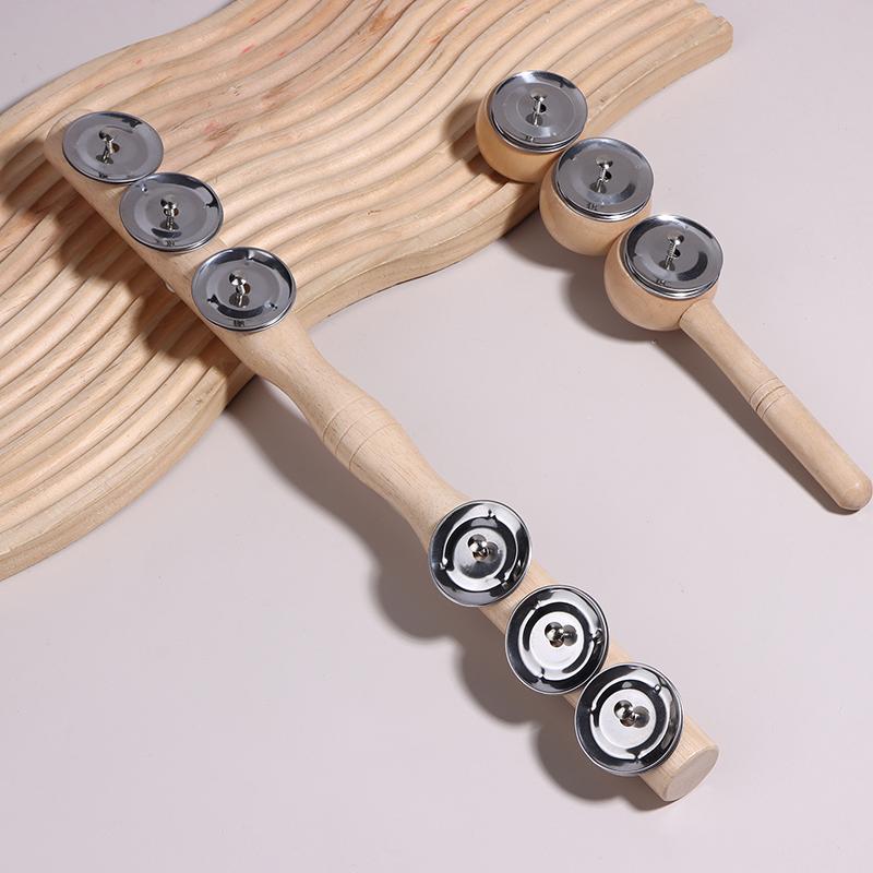 Orff Wooden Hand 3/6 Bell Portable Percussion Instrument For Music Enthusiast Baby Wooden Rattle Kids Educational Toys