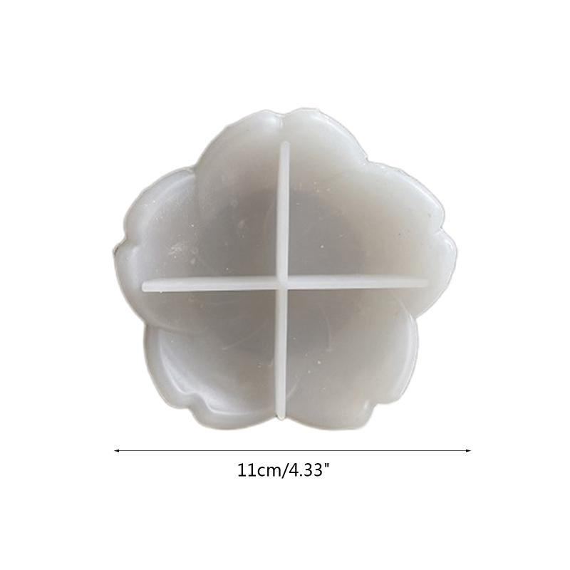DIY Tray Silicone Resin Mold Flower Shape Epoxy Resin Casting Mold Jewelry Container Ring Trinket Storage Plate Mold