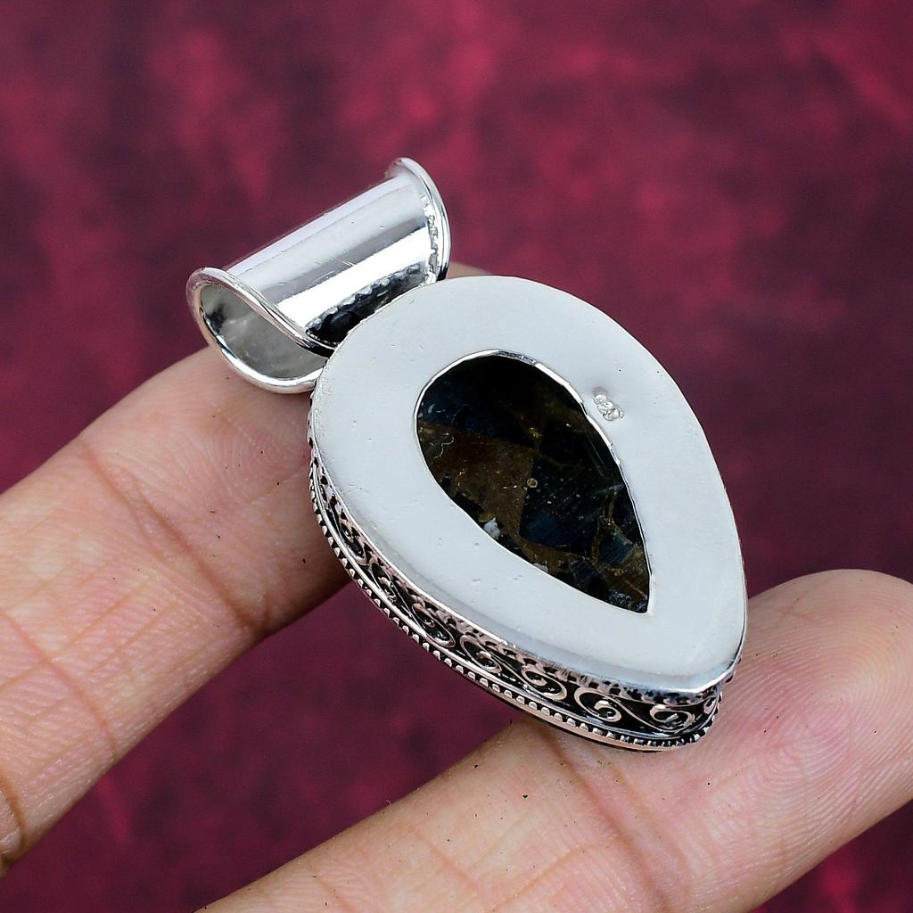 Copper Apatite Handmade Gemstone Beautiful Pendant, 925 Solid Sterling Silver Pendant, Gift For Love