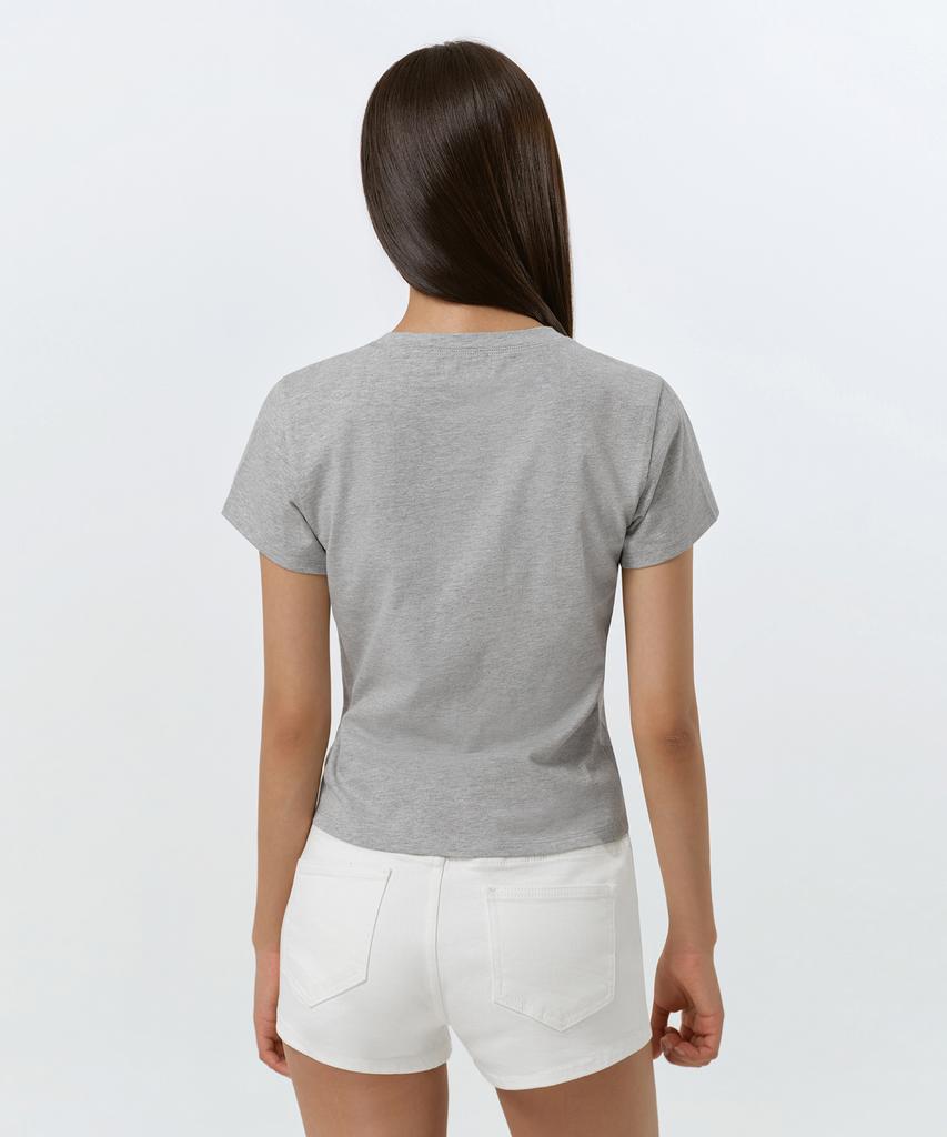 MUSINSA STANDARD WOMAN Women'S Round Hem T-Shirt [Medium Grey]