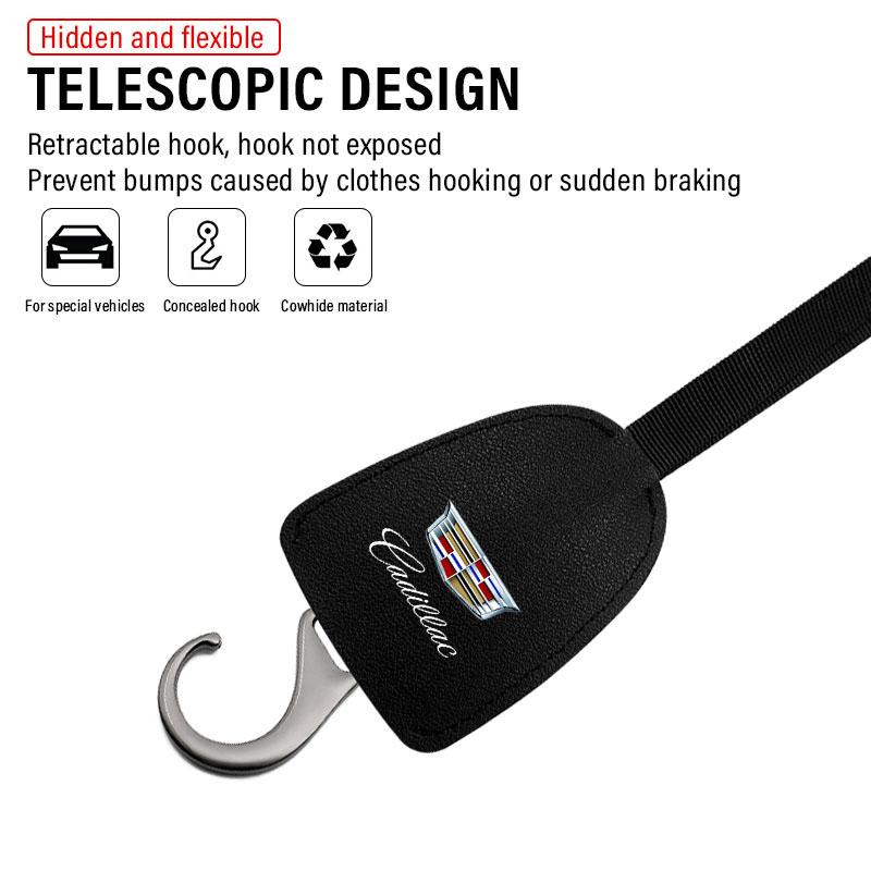Leather Car Seat Back Hooks Portable Hanging Bag Rack For Cadillac XT5 XTS CTS BLS SLS DTS SRX Escalade Tiburon Deville